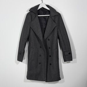 Chic Charcoal Double-Breasted Coat